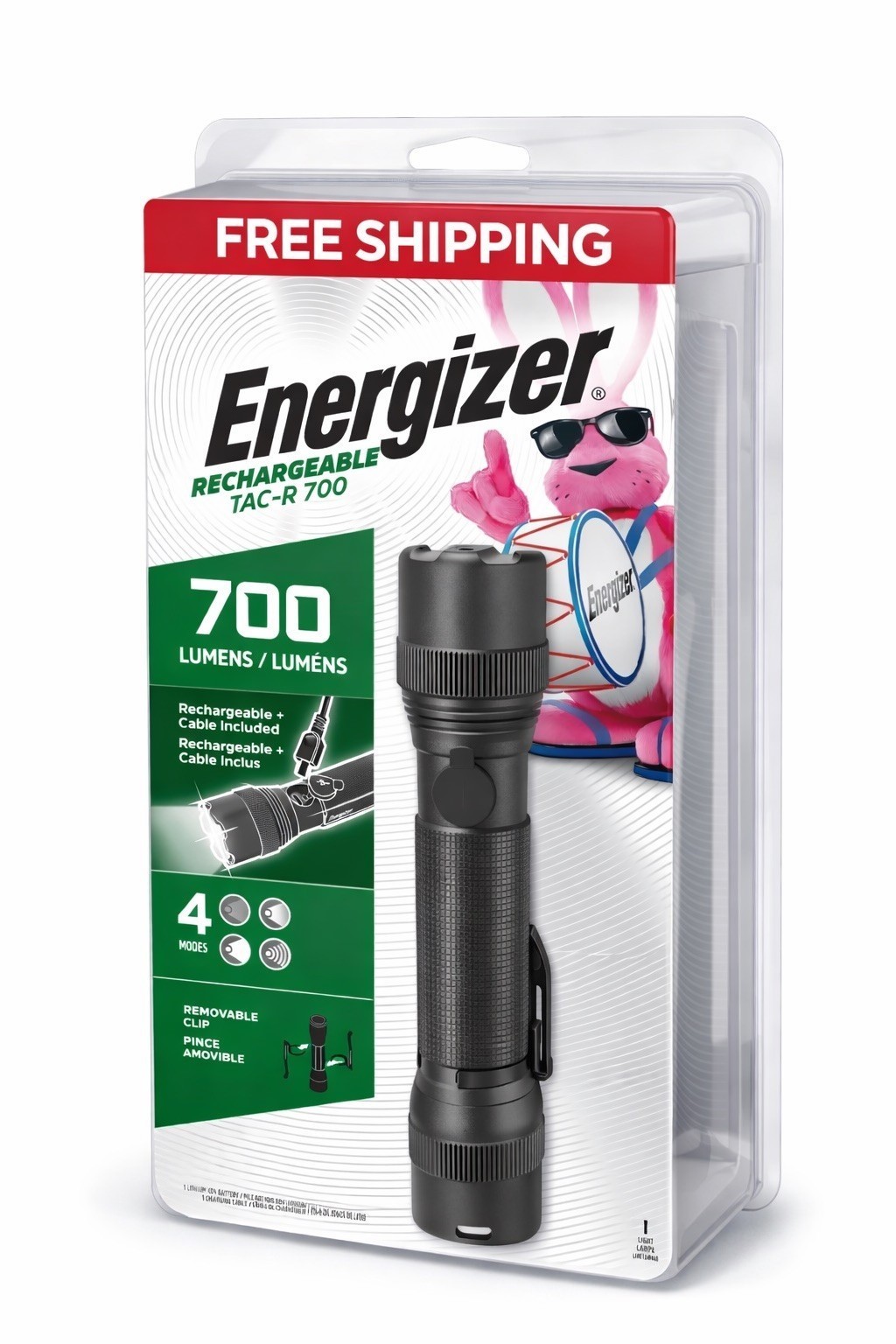 ENERGIZER TAC-R 700 Tactical Rechargeable LED Flashlight With Bright 700 Lumens!
