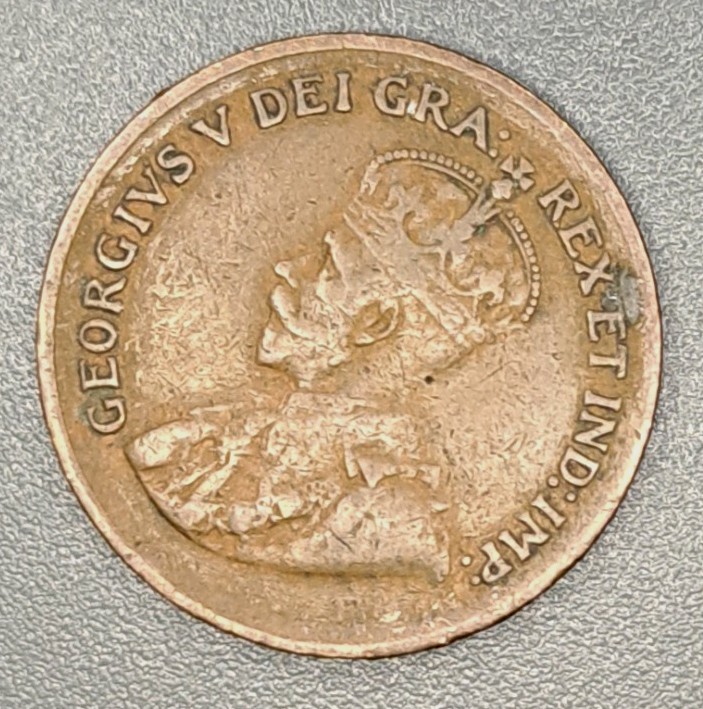 1933 Canada One Cent Coin Featuring King George V