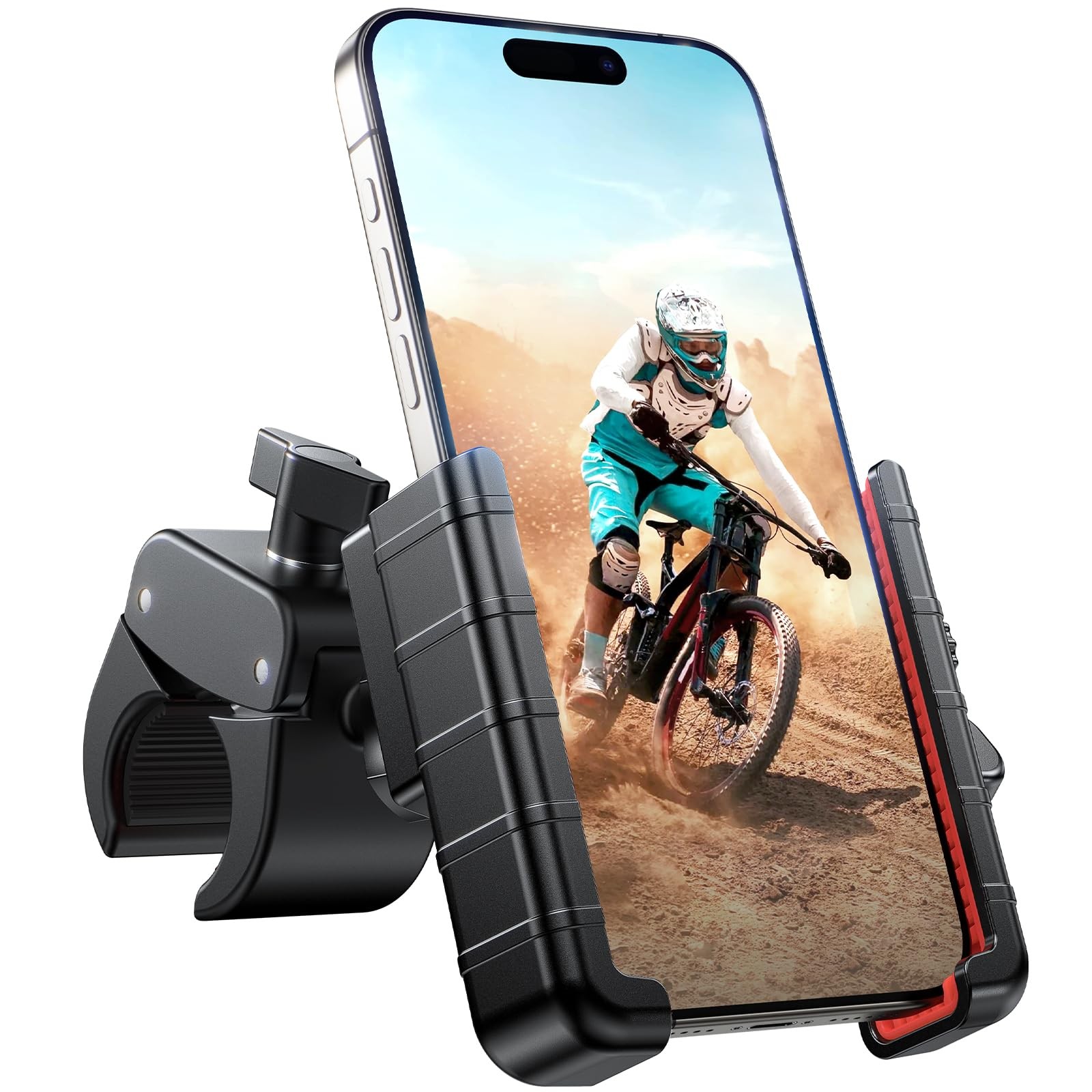 Miracase Bike Phone Holder, [Support Video Recording] Motorcycle Klein, Red 