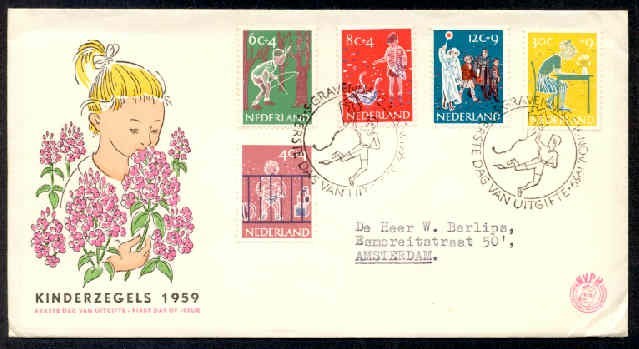 NETHERLANDS 1959 SEMIS FDC