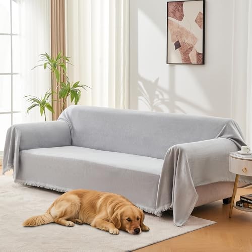 Loveseat Cover for Washable Sectional L Shape loveseat(71"x102") Light Grey