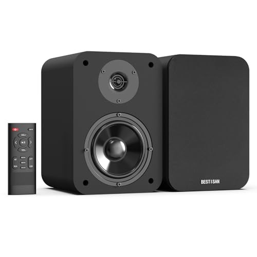 BESTISAN Bluetooth Bookshelf Speakers, Powered Computer Speakers with 4 Inch 