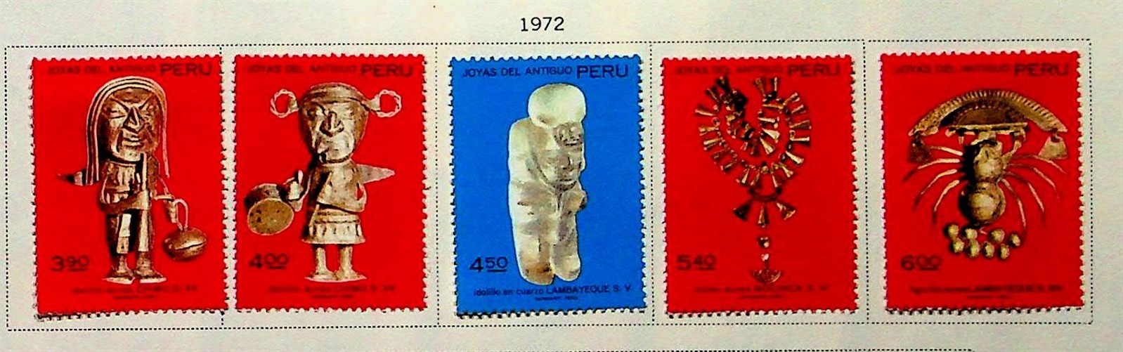 PERU Sc 569-73 LH ISSUE OF 1972 - ART - Sc$6+ (RM26)