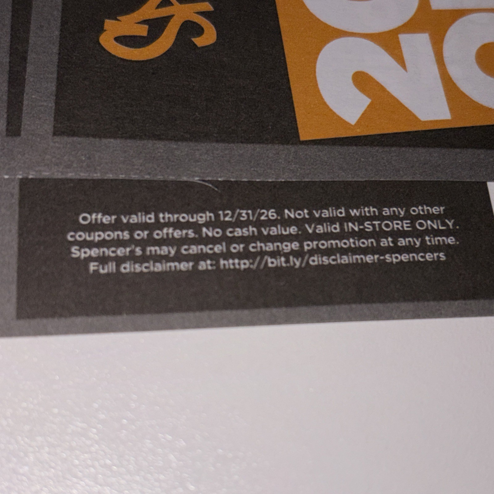 Two Coupons - Spencer’s Coupon - 20% off - Spencers