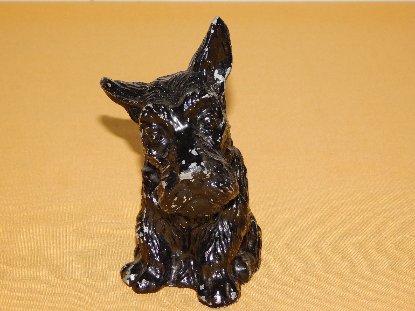 VINTAGE 5" HIGH SCOTTISH TERRIER METAL DOG COIN BANK