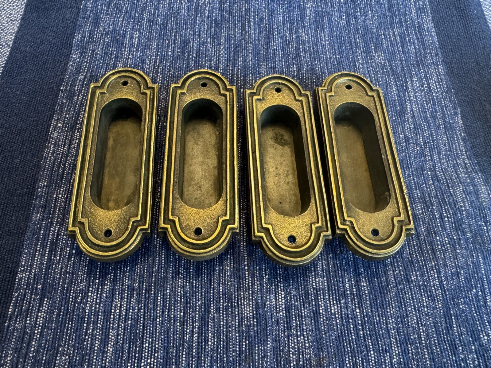 Victorian Window Sash Lifts/Door Pulls, Very Heavy Brass, 4 Matching