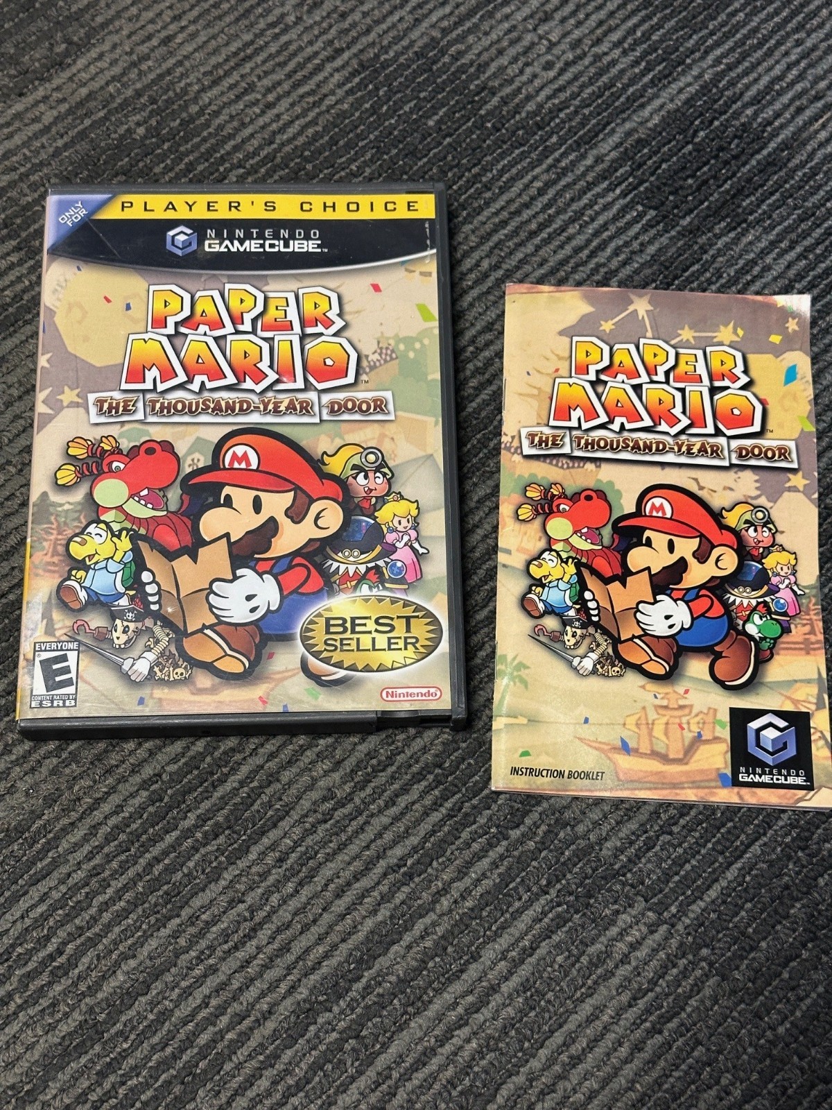 NO GAME - Paper Mario Thousand-Year Door Case & Manual Only - Nintendo Gamecube