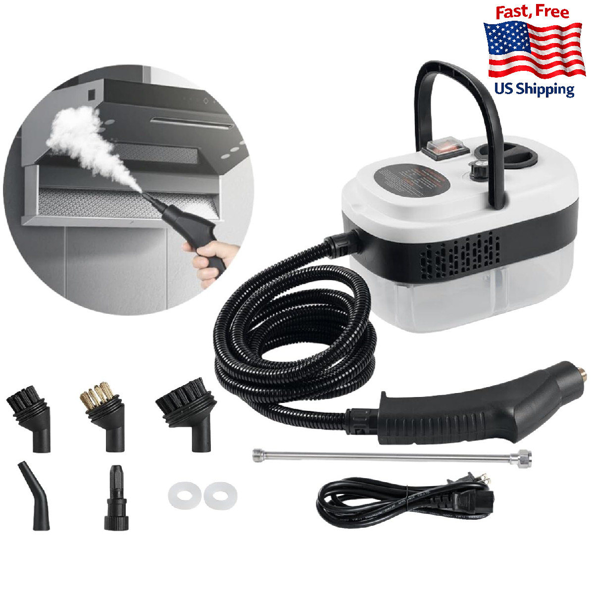 7 in 1 Steam Cleaner 2500W High Pressure Handheld Car & Home Steamer