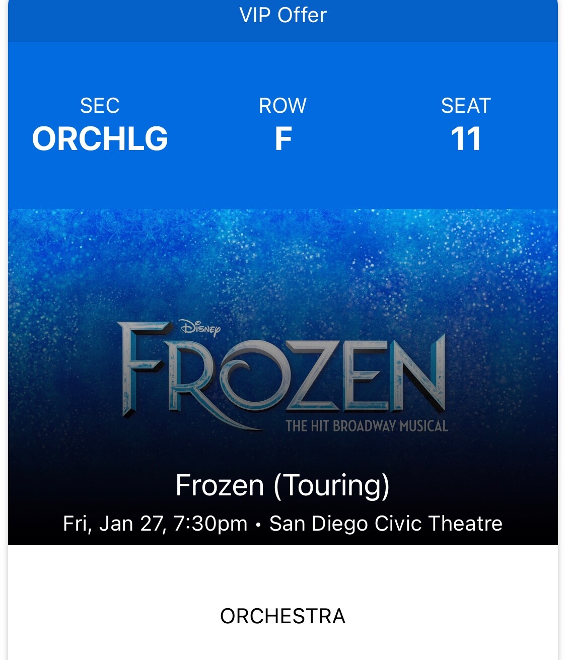 Frozen - The Musical Ticket