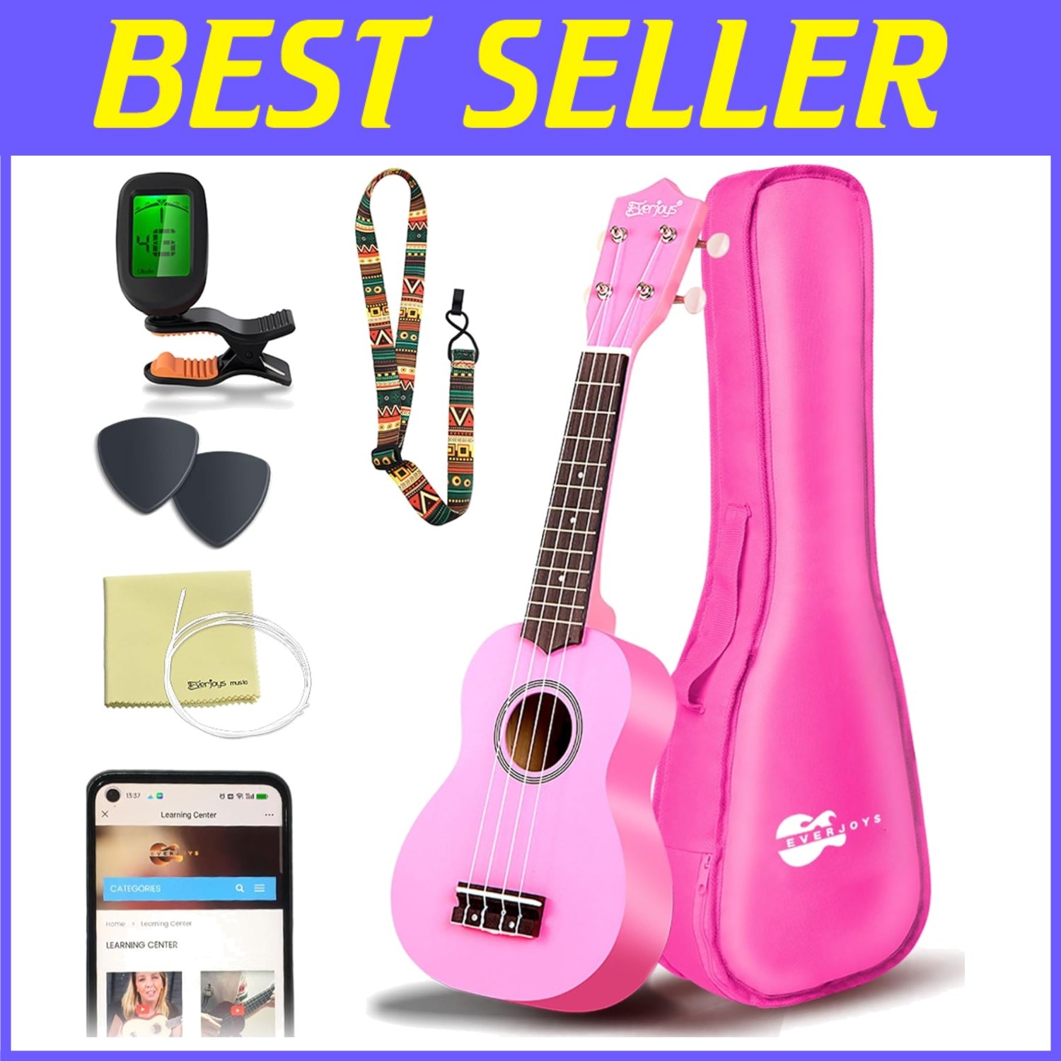 Beginner Ukulele Pack - Digital Tuner Included