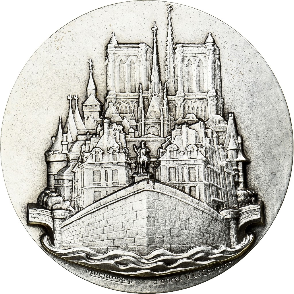 [#1525466] France, Medal, Paris - L'ile de la cité, Silvered bronze, Delannoy, M