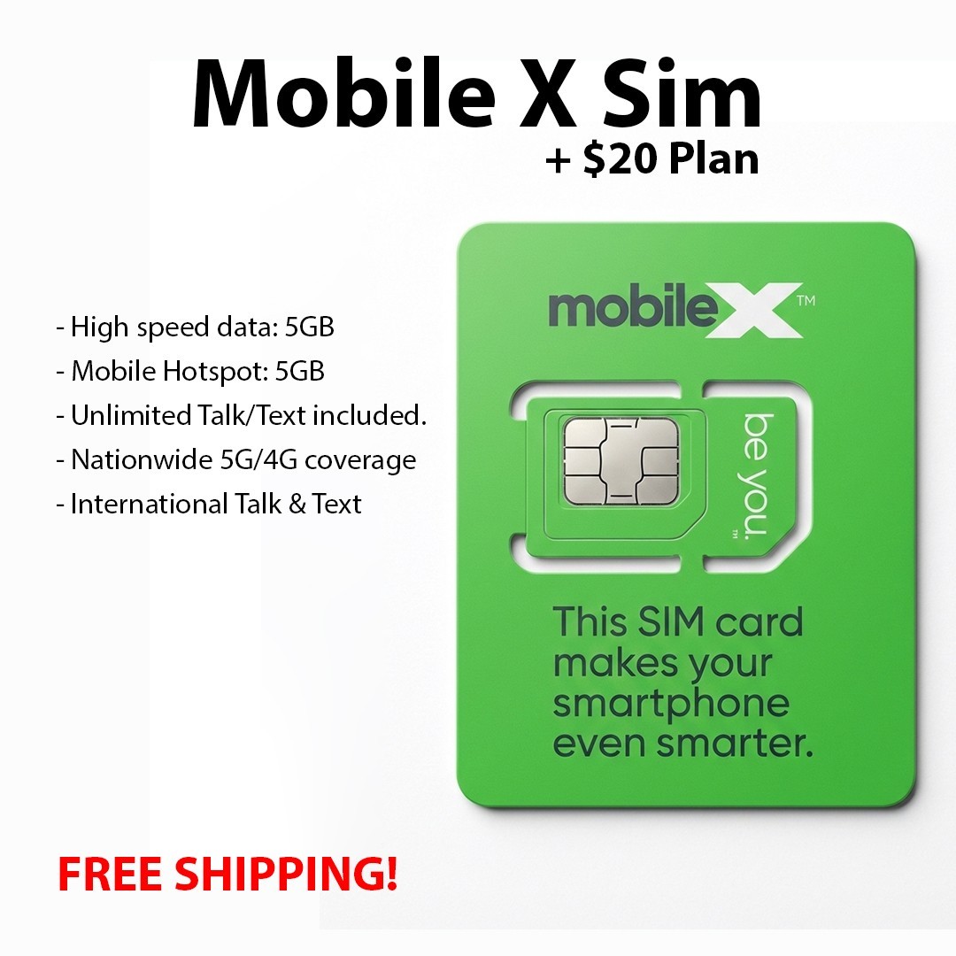 Mobile X Sim Card + $20 Unlimited Plan - Verizon Network