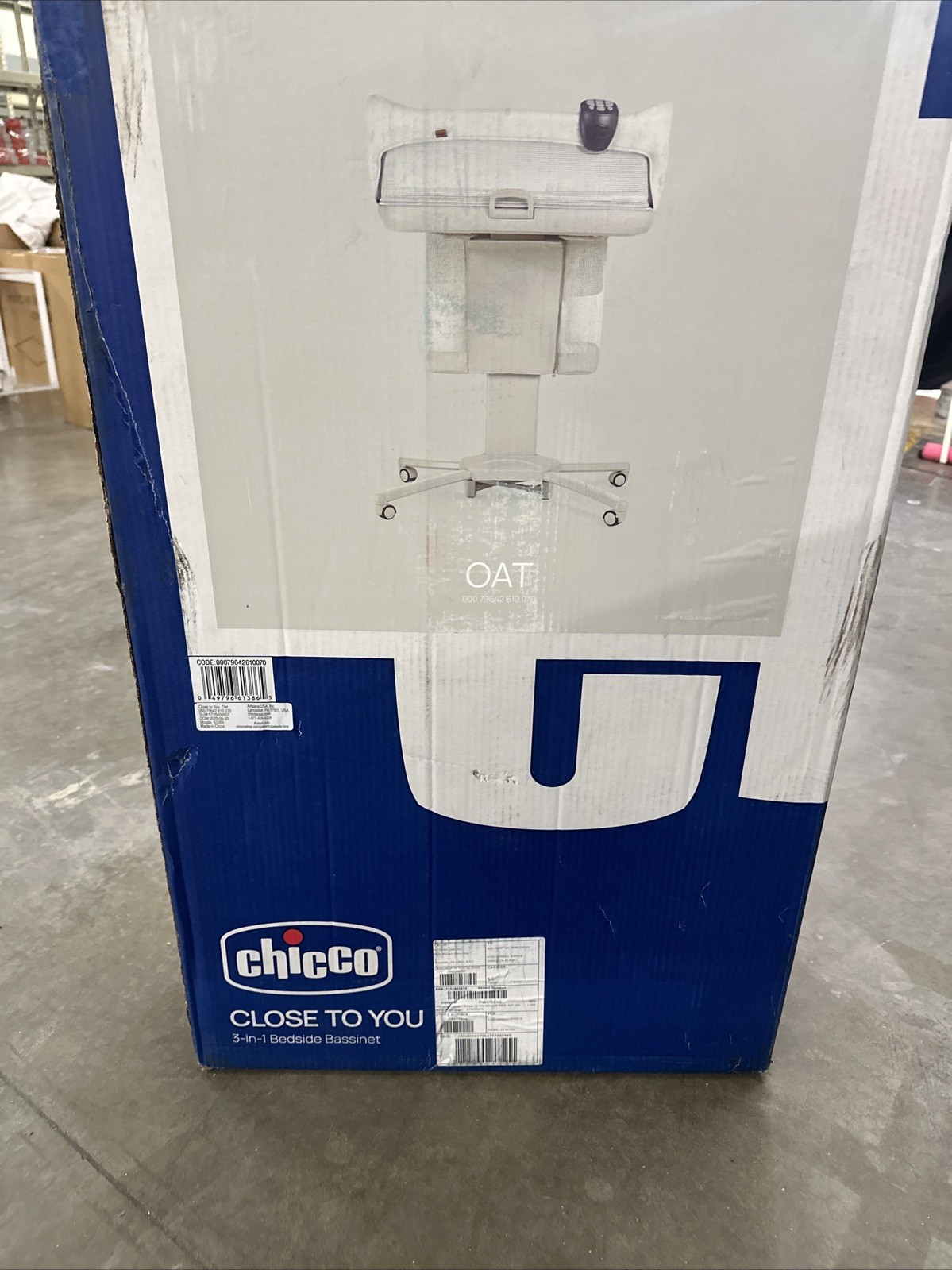 Chicco Close to You 3-in-1 Bedside Bassinet, Portable with Adjustable-Height