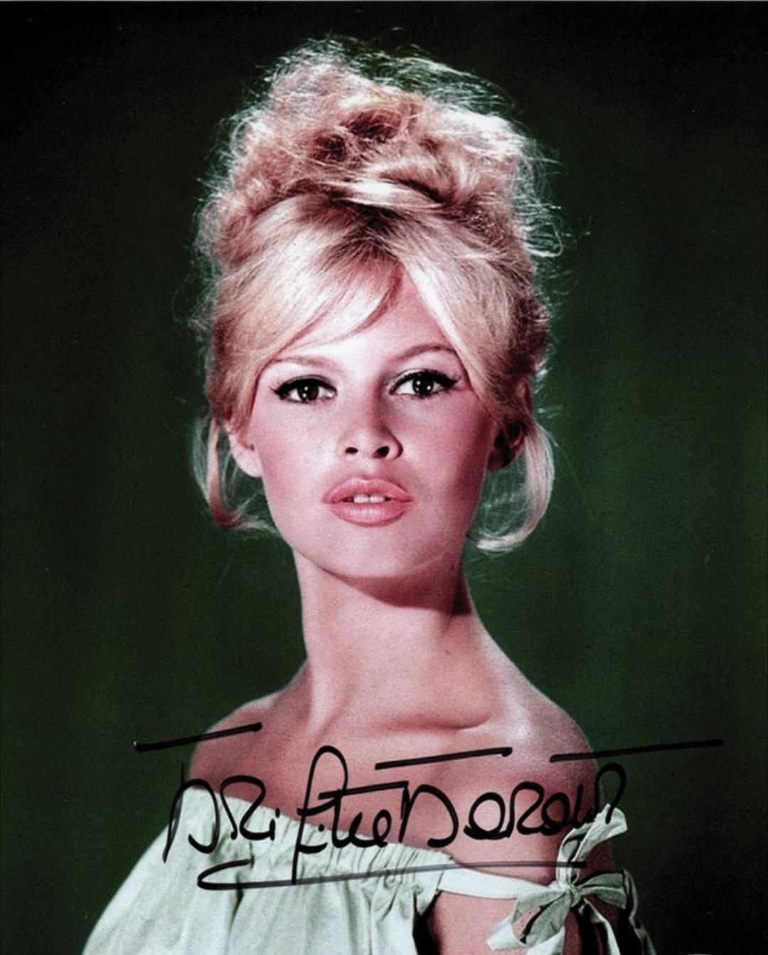 Brigitte Bardot Signed Color Beautiful CLOSE UP Studio Shot RP 8X10 Photo 