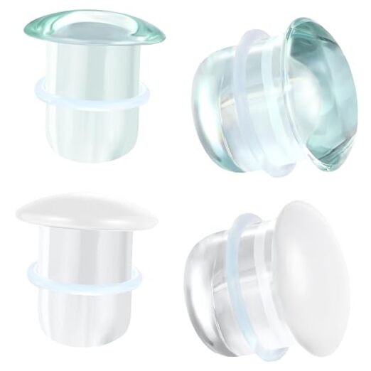 Glass Ear Stretching Kit Single Flare Plugs & Rubber Rings Unique 1mm 25mm