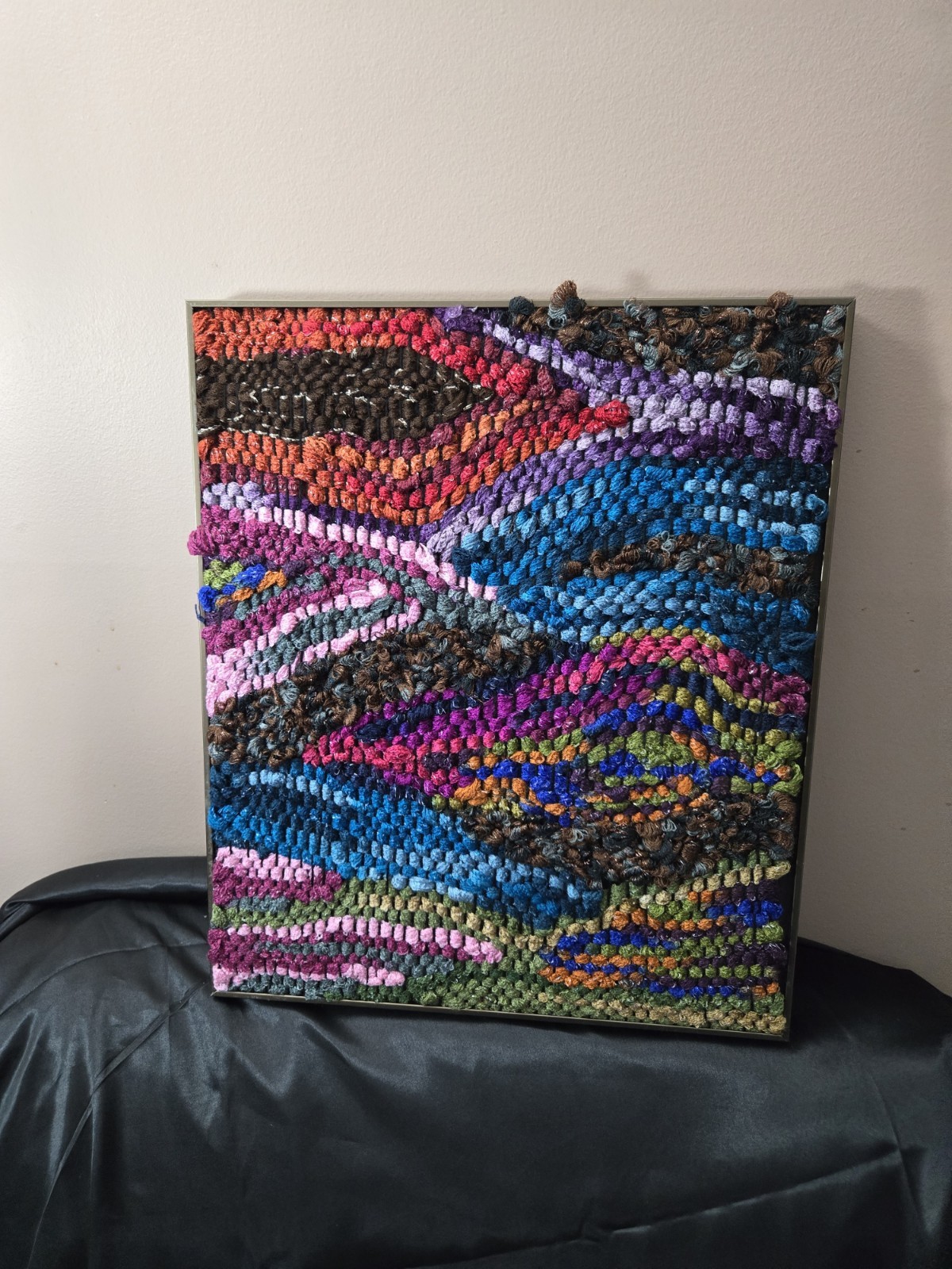 Abstract Fiber Art Wall Hanging – Handcrafted 