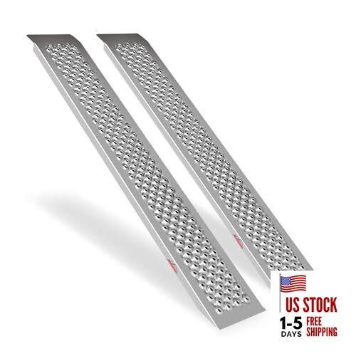 PCS 5FT Aluminum Shed Ramps, Rust Proof, Heavy Duty 60" (880lbs) Perforated 2