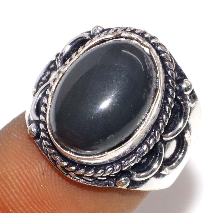 925 Silver Plated Hot Deal Black Onyx Ring Handmade Jewelry Size US 6 GW
