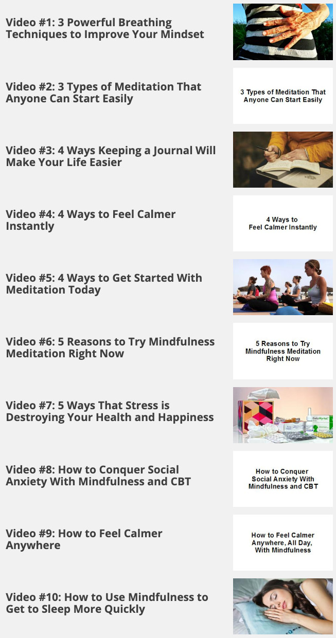 Stress Less With Meditation; Using OBTAIN MINDFULNESS Video Upgrade Package (CD)