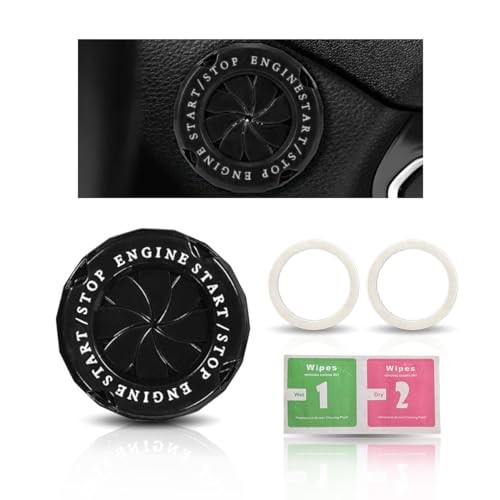 Car Push Start Stop Button Protector, Rotary Ignition Cover - Classic - Black
