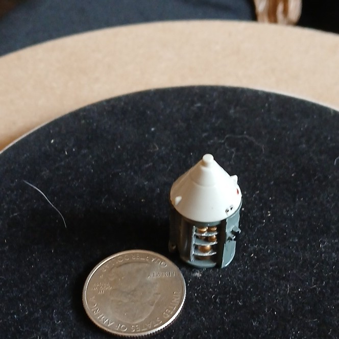 Miniature Space Capsule Rocket Toy Gray and White for Space Theme