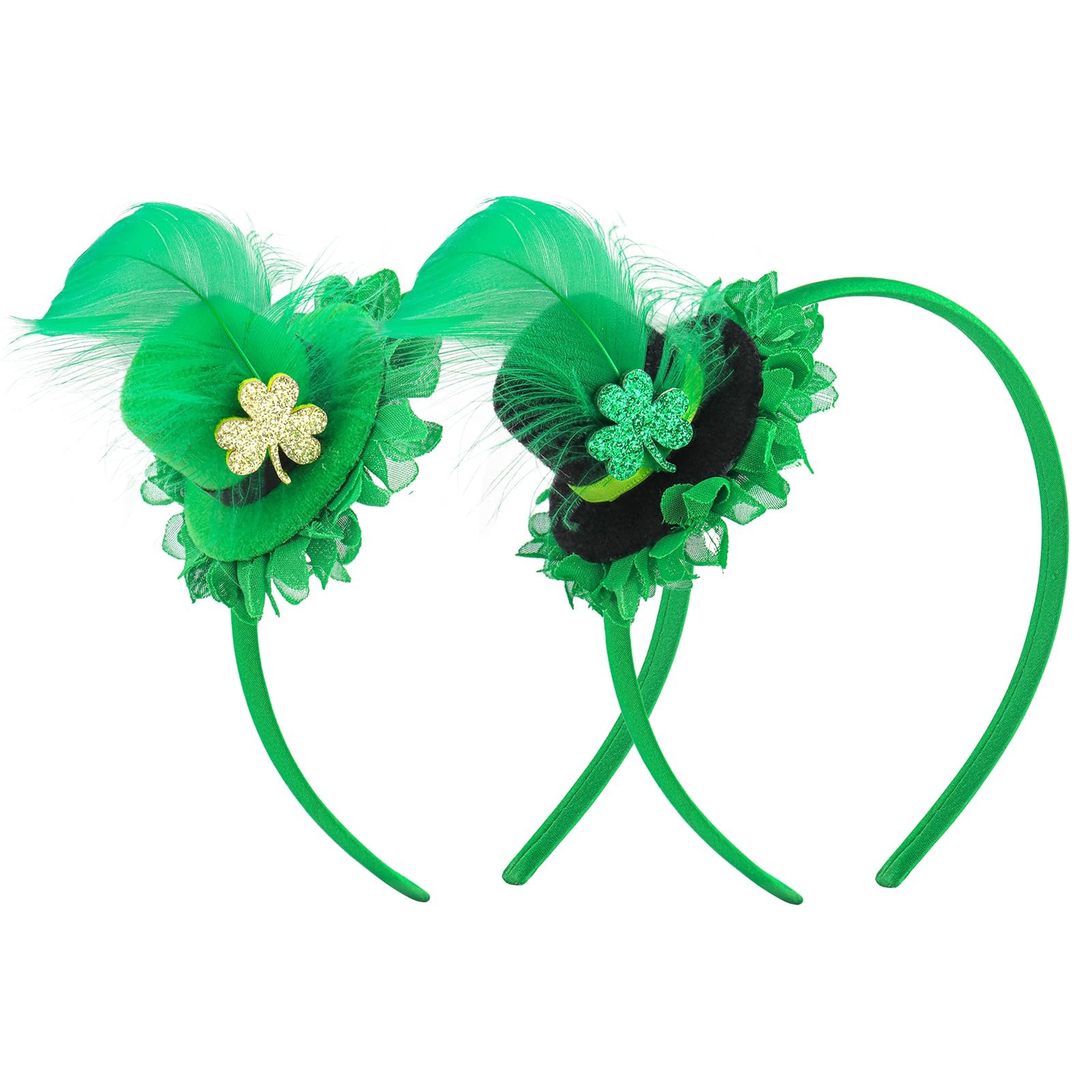 ONENINEDREAM St Patrick Day Headbands Green 1 Count (Pack of 2), 0-St Hat 