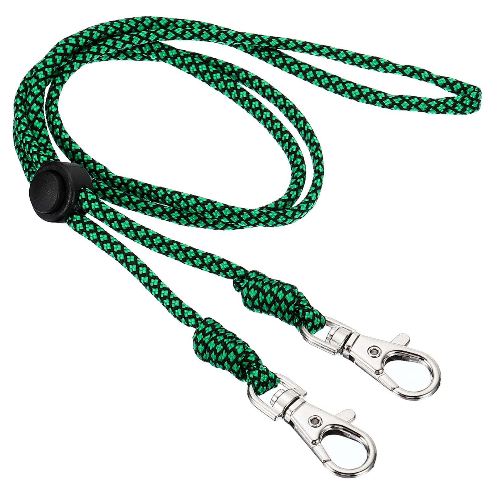 Lanyard neck with 2 swivel hooks, cord badge, black/green