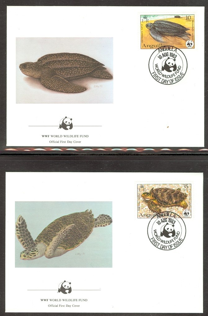ANGUILLA 1983 TURTLES WWF FDC