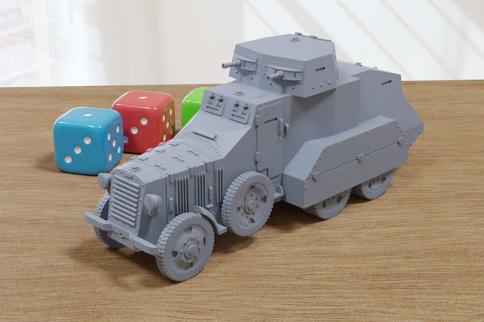 Fiat 611 Armored Car - 3D Printed Miniature Wargaming Combat Vehicle - 28mm
