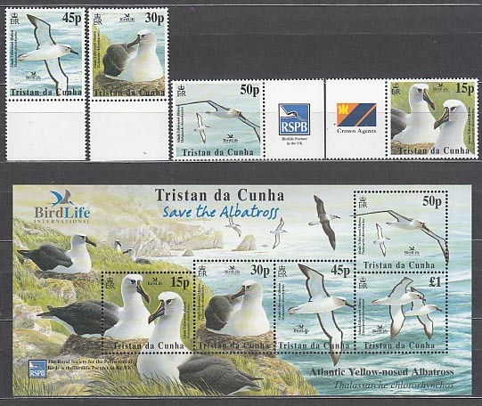 Tristan Da Cunha - Yvert Mail 730/3+H 43 ** Mnh Fauna Birds
