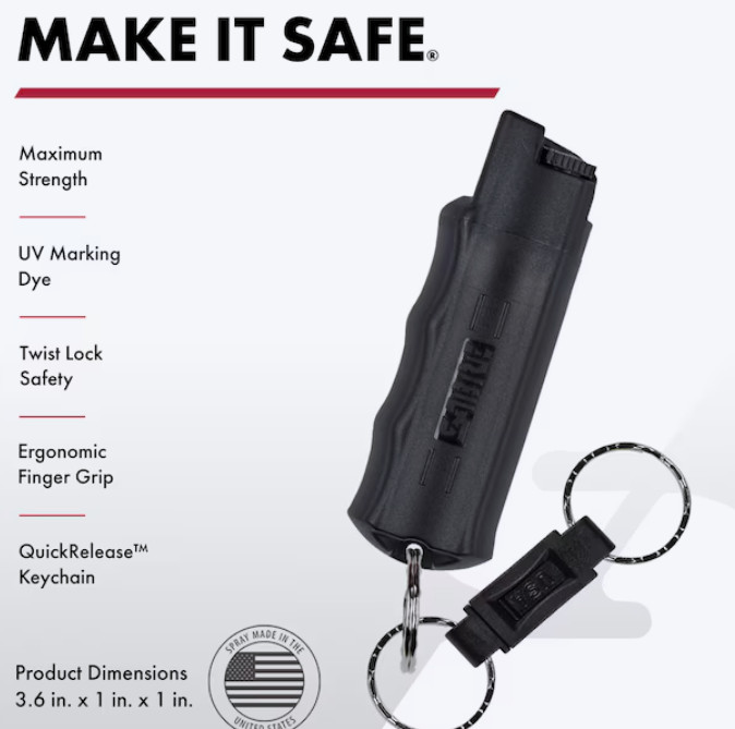 SABRE 0.5-oz Quick Access Key Ring Pepper Spray
