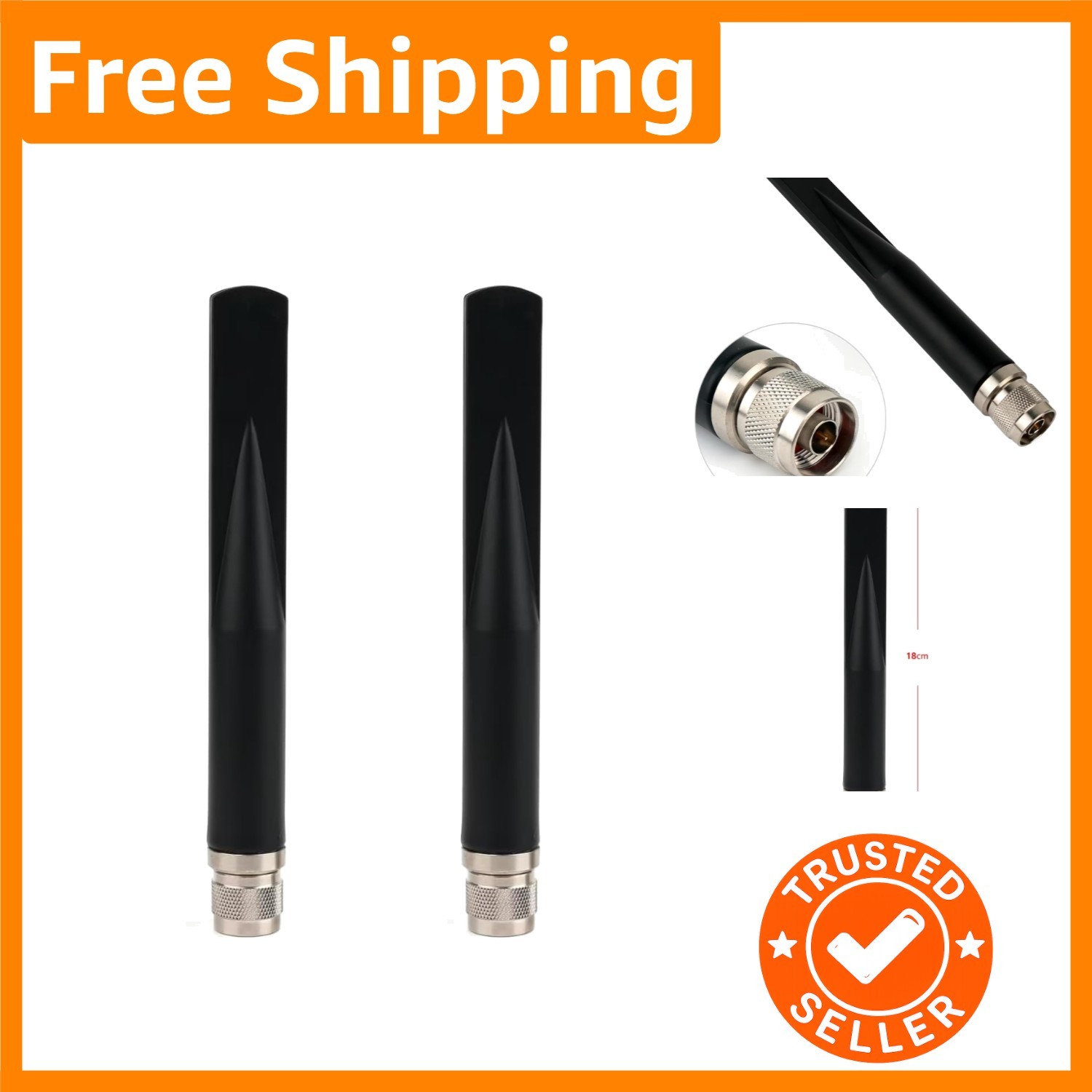 High-Performance 2 Pack 5dBi Omni-Directional 915MHz Antenna for Mesh Networking