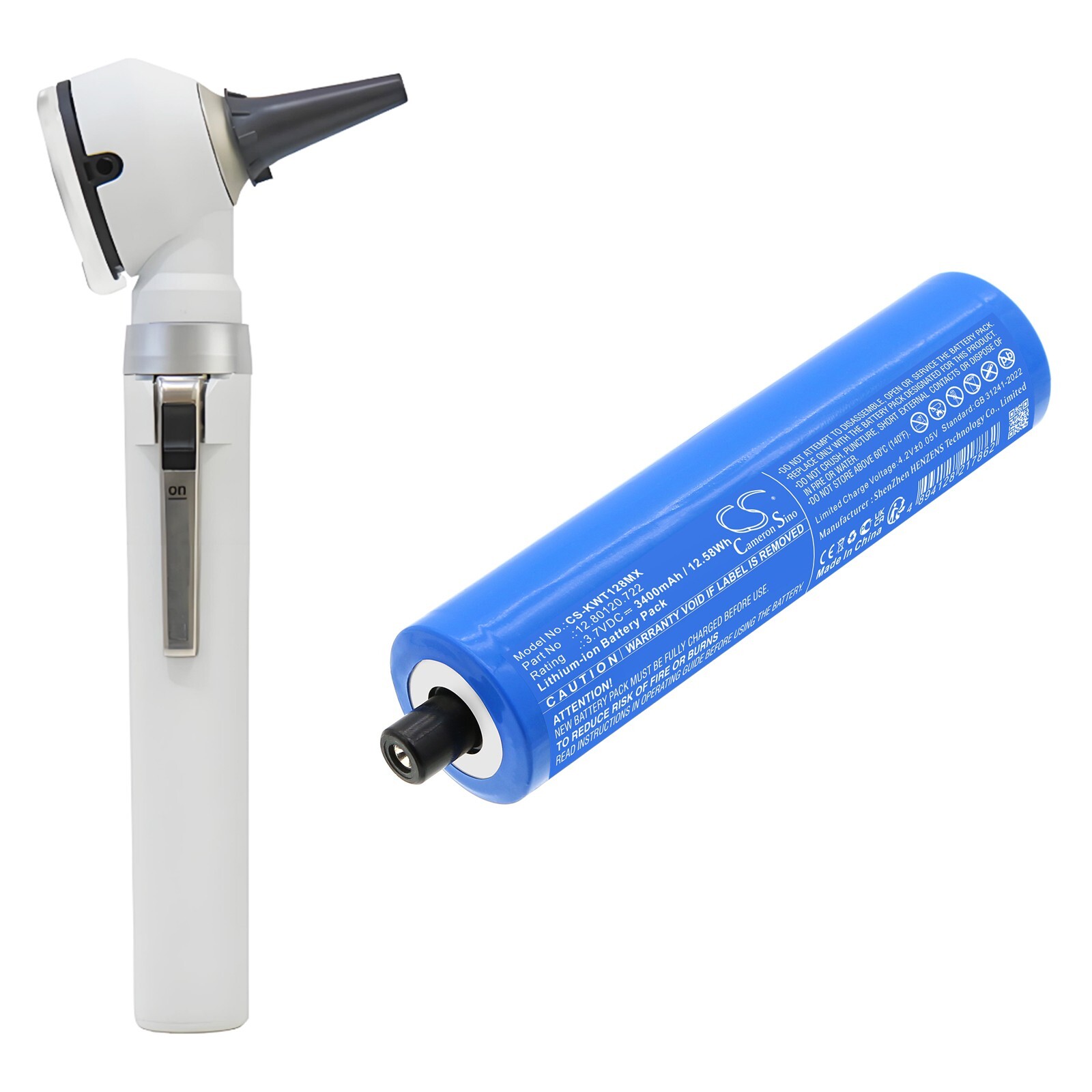 BATTERIE 3400mAh 12.80120.722 1S1P ICR 18650A For KaWe Laryngoscope Type C