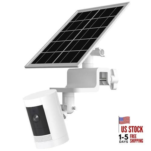 7W Solar Panel with Gutter Mount for Ring Cameras, Stick Up Cam, Stick Up Cam 