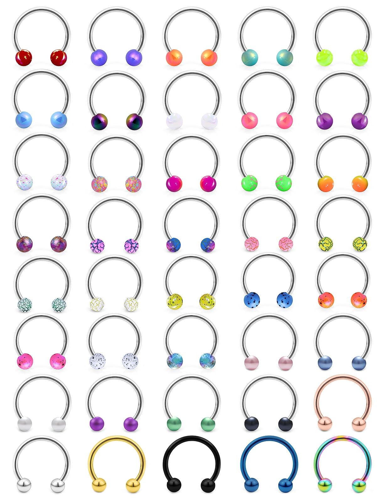 Vsnnsns Septum Rings 16G Stainless Surgical Steel Septum Piercing Jewelry Hor...