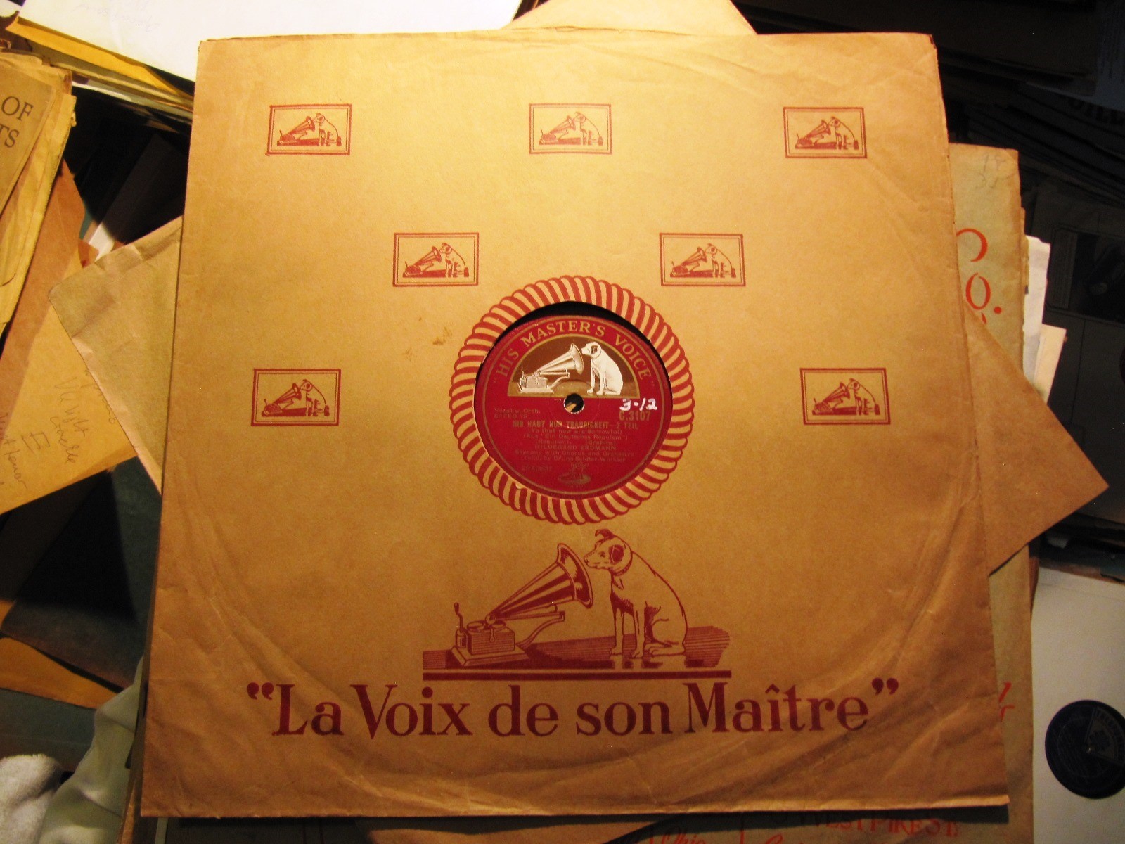 1939 HILDEGARD ERDMANN BRAHMS GERMAN REQUIEM Ihr habt nun Traurigkeit HMV C 3107