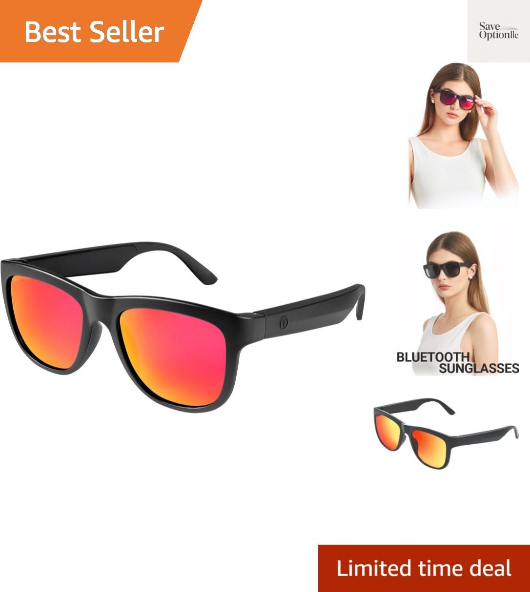 GS01 Smart Bluetooth Sunglasses, Audio Sunglasses With Speaker, UV400 Polariz...
