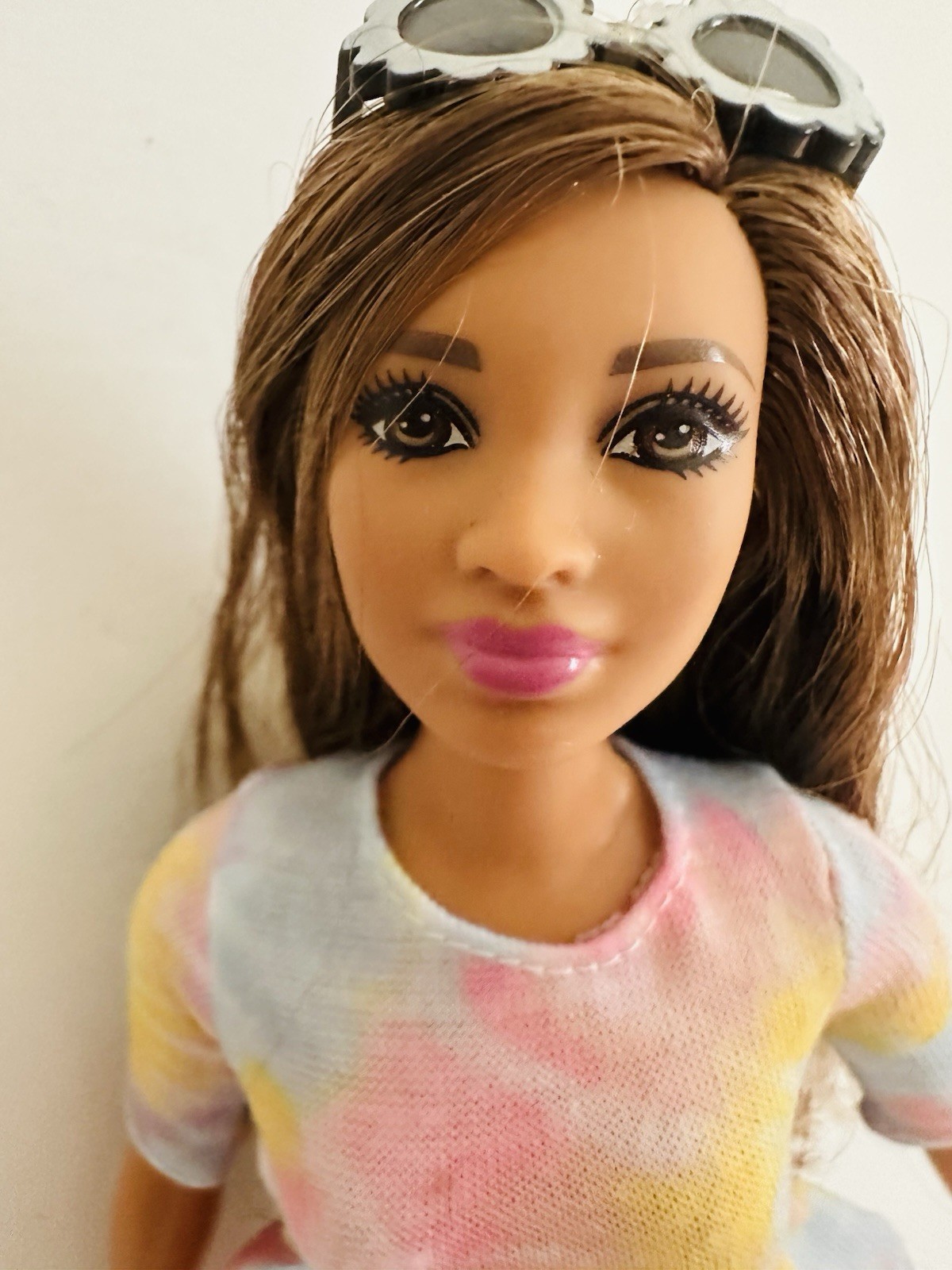 Barbie Fashionistas Curvy Doll #77 To Tie Dye For Babydoll Dress Sunglasses 2017