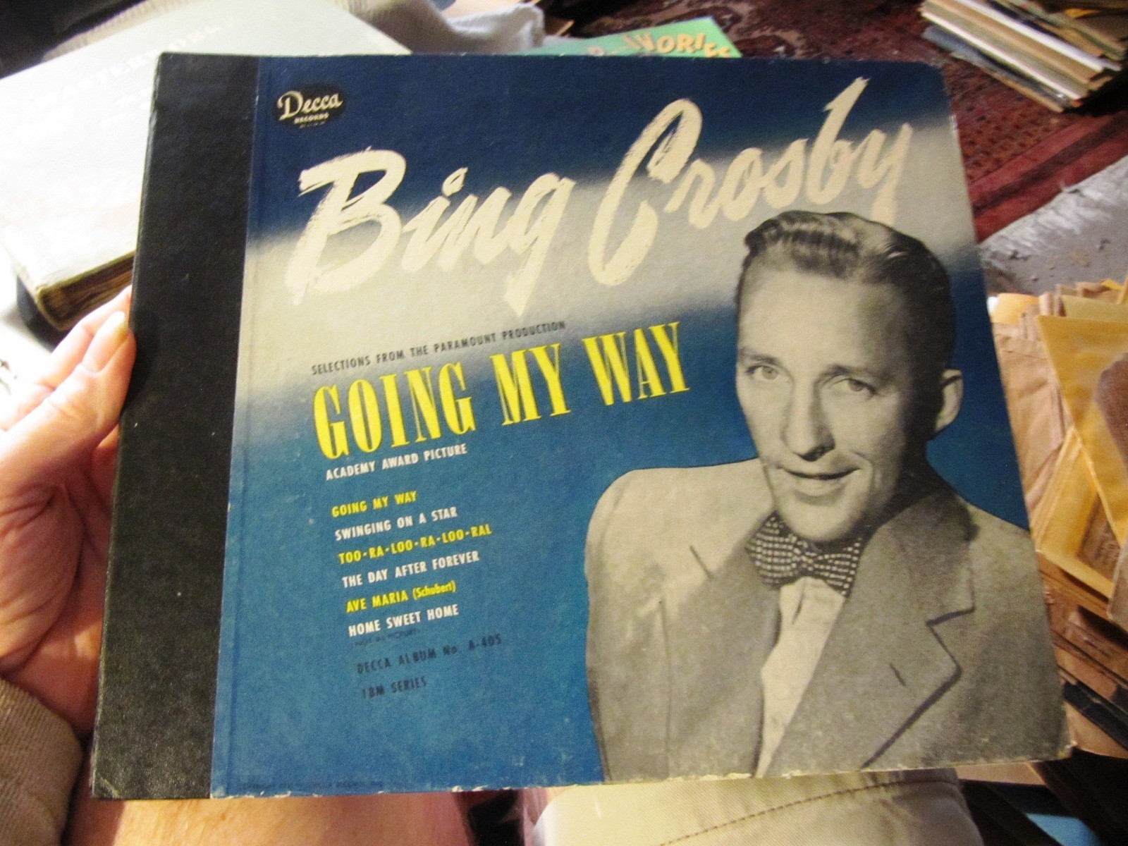 1944 BING CROSBY OSCAR Movie GOING MY WAY EMPTY Record ALBUM ONLY Decca DA-405