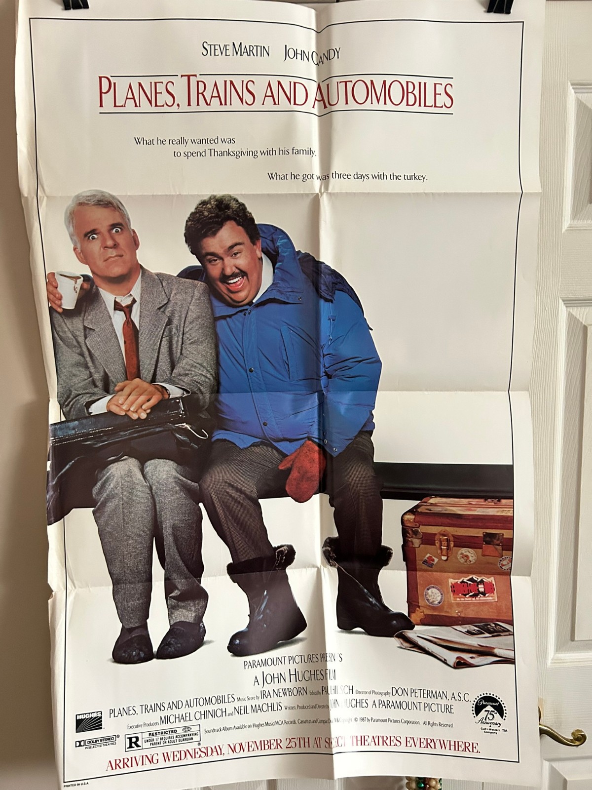 Vintage 1987 Original Movie subway Poster Planes Trains and Automobiles 29.5x44"