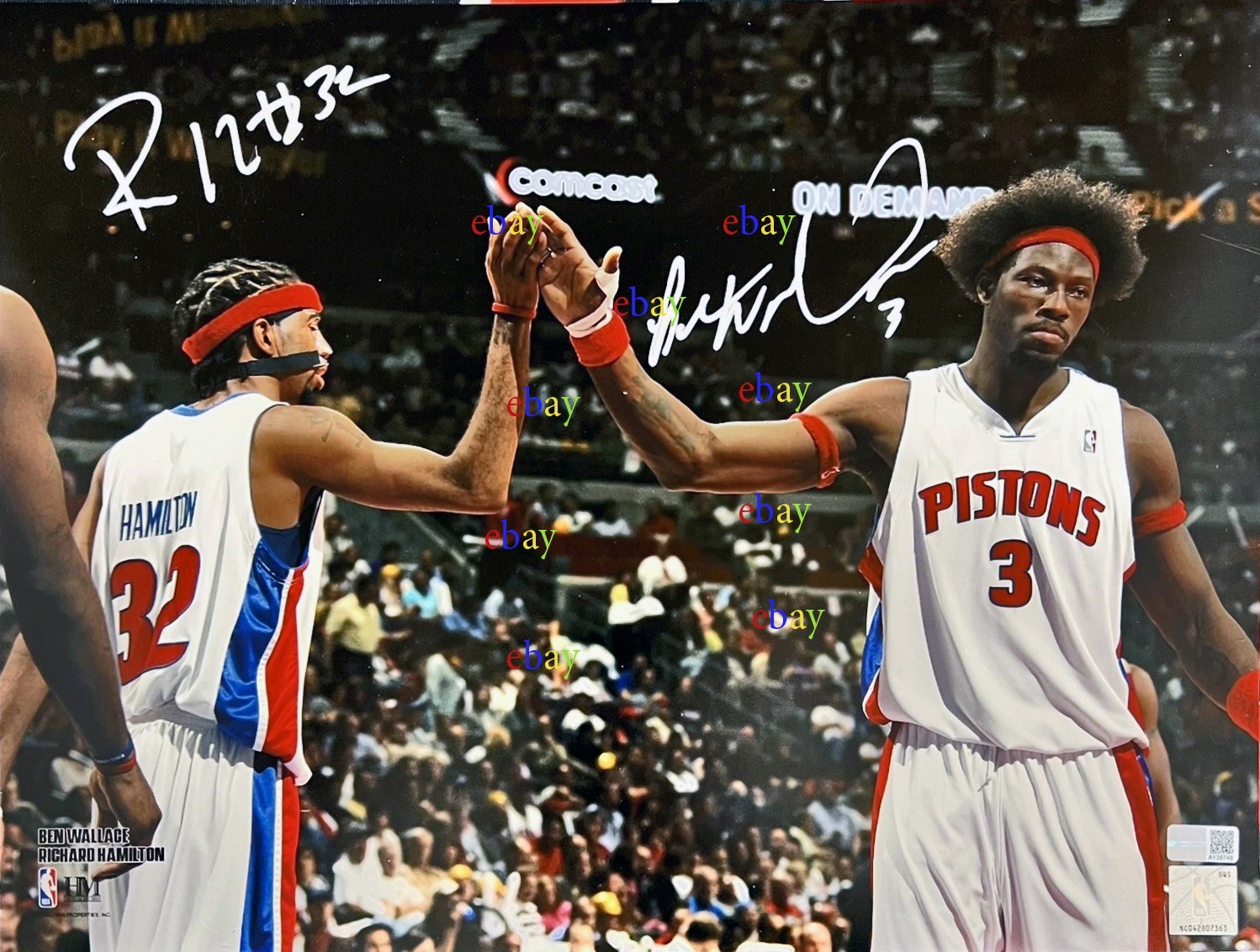 Ben Wallace Rip Hamilton Detroit Pistons Signed Autographed 8x10 photo Reprint