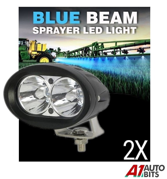 Blue Crop Sprayer LED Spot Light X2 10W 750LM Spraying Boom Arms Bluebeam 12-24V