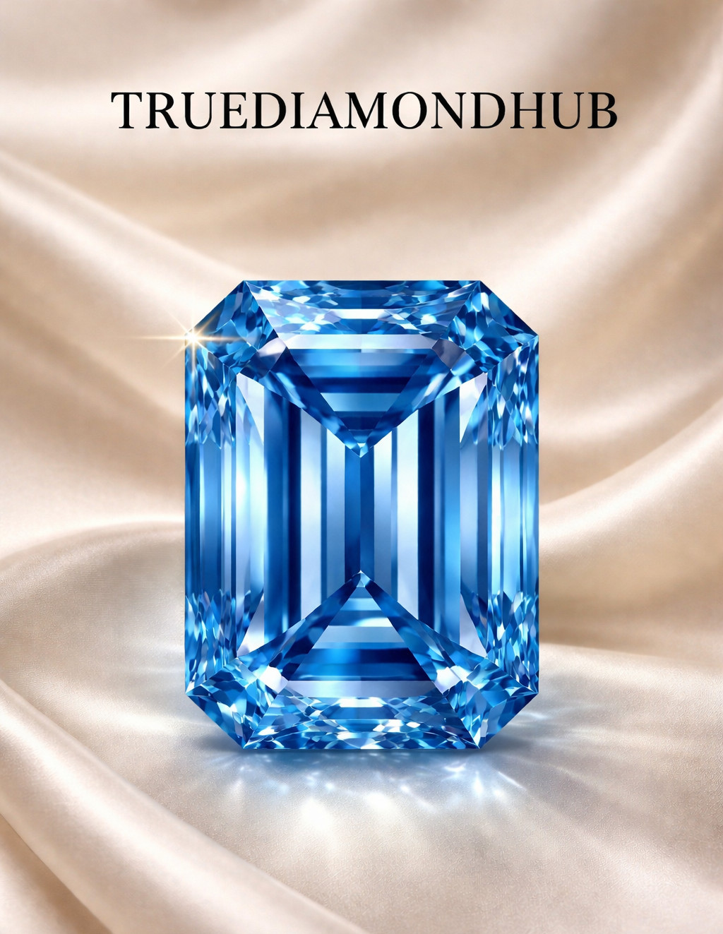 3 Ct Lab Grown Blue Diamond Emerald Cut D Grade VVS1 Certified Loose Gemstone