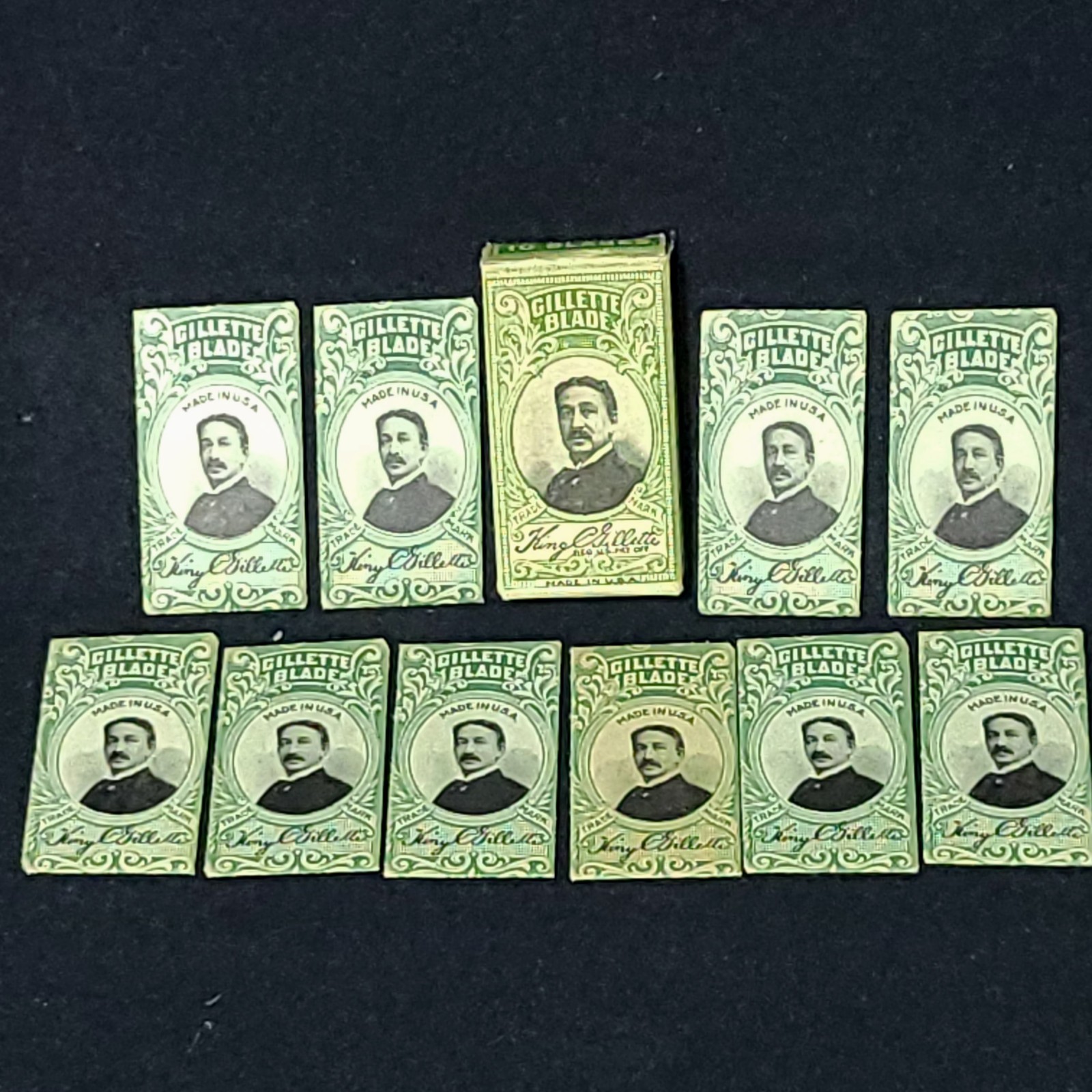 Antique 1910–1916 King Gillette Razor Blades 10 Pack Made In USA 