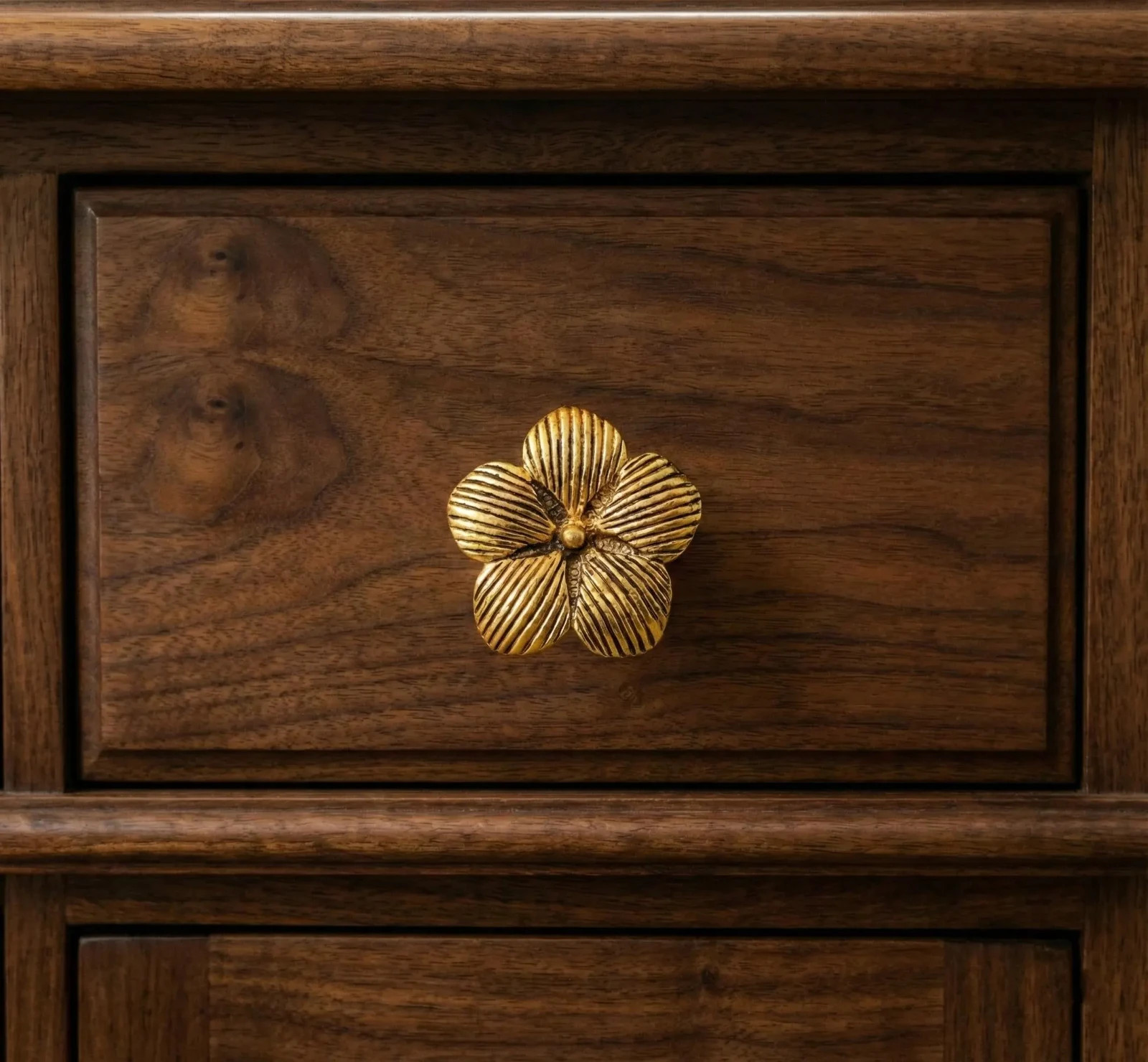 Flower Cabinet Knobs Gold Floral Drawer Pulls Knobs Handles Home deco (Set of 6)