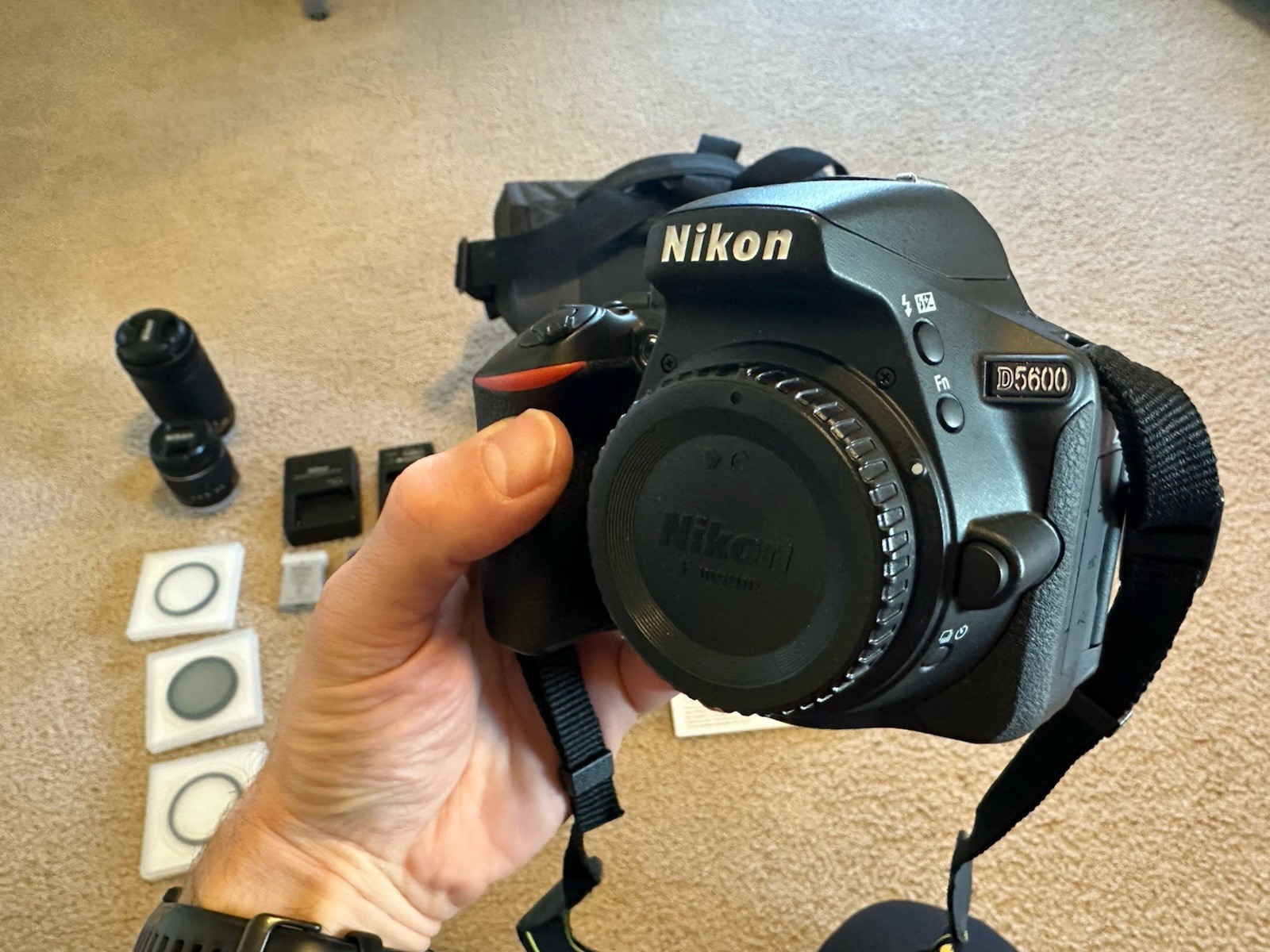 Nikon D5600 Camera Bundle 18-55mm VR & 70-300mm Lenses, Filters, Batteries, Bag