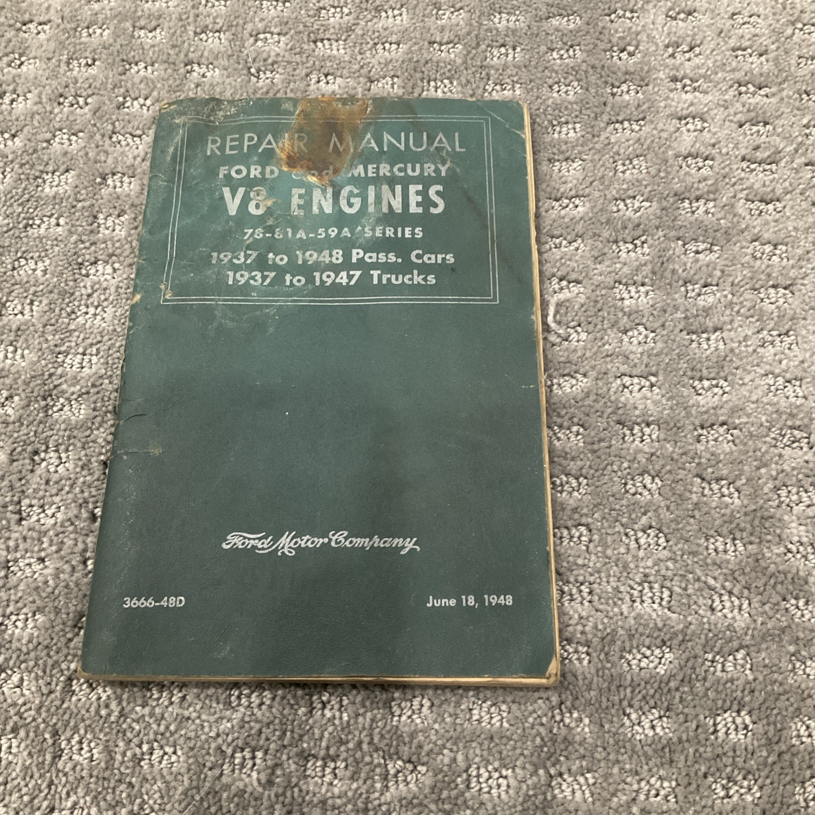 Repair Manual - Ford, Mercury & Truck V8 Engines 1937 - 1946 - Ford Motor, 1945