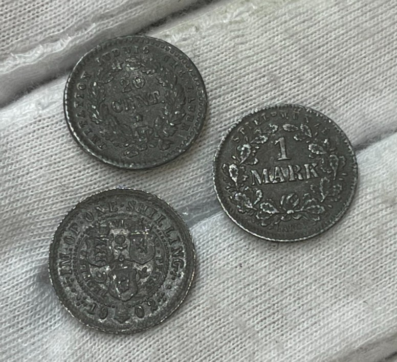 Assorted World Foreign 3 Mini Medal Coins lot Unknown Type