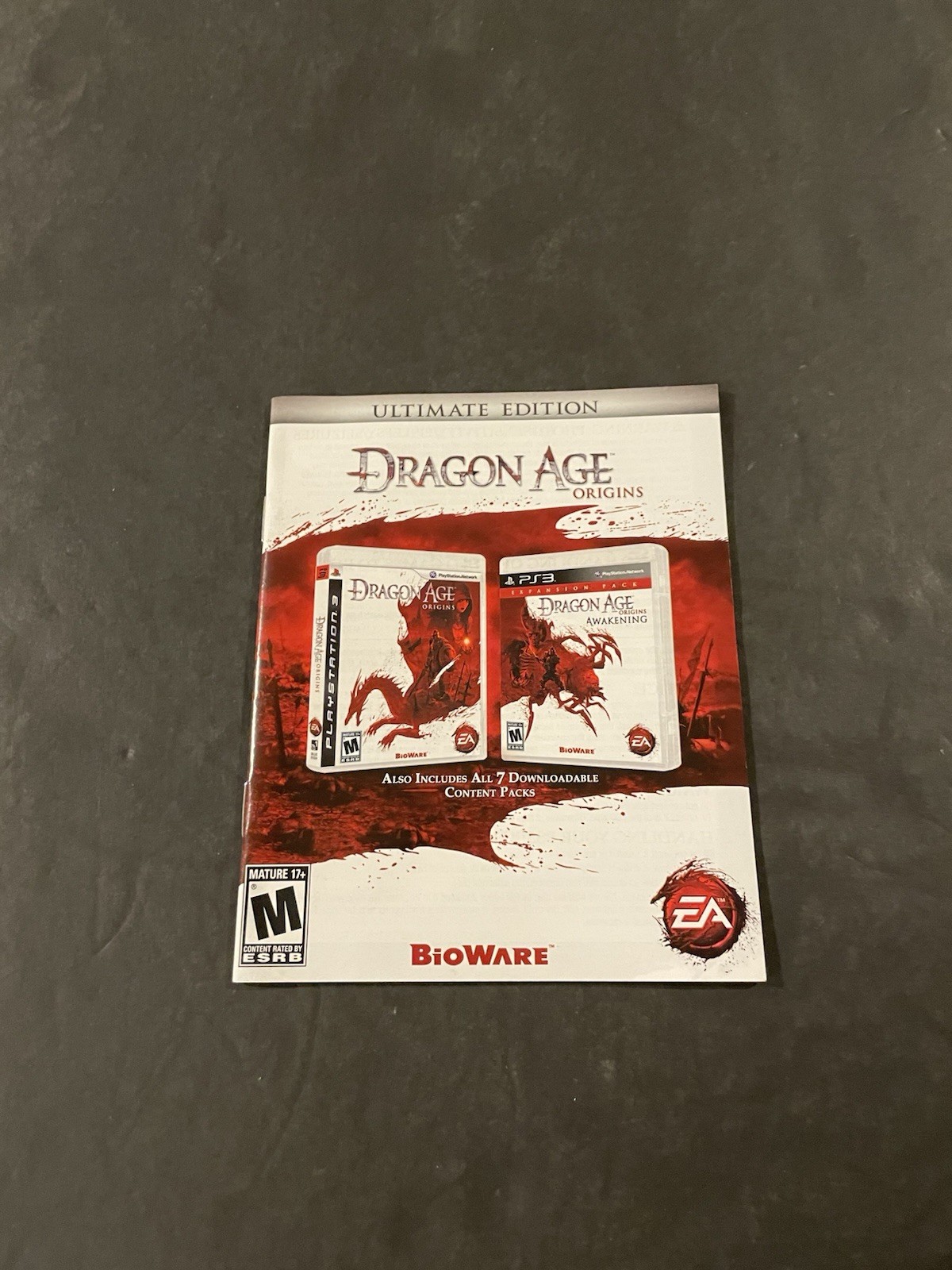 dragon age origins ultimate edition ps3 Manual only