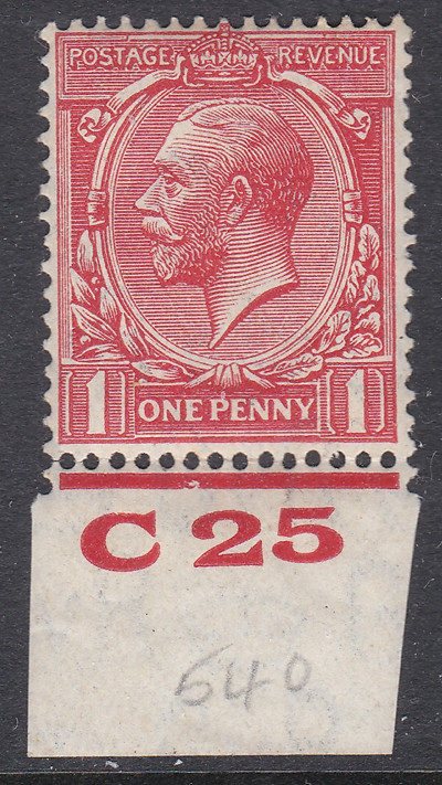 N34(2) 1d Pale Scarlet Block Cypher Control C25 Imperf UNMOUNTED MINT